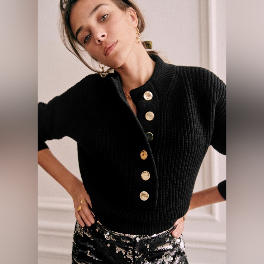 NWT Sézane Lucas Jumper Black XXS